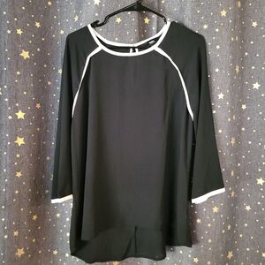 Mossimo | Black Blouse With White Tubing Details